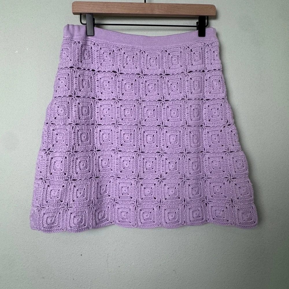 Tuckernuck Hyacinth House Colby Lavender Crochet Mini Skirt & Top Set Sz L New - Picture 8 of 12